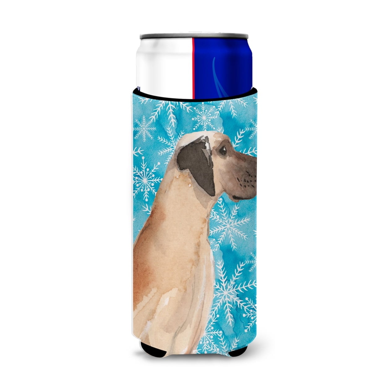 Fawn Natural Great Dane Winter Michelob Ultra Hugger for Slim Cans