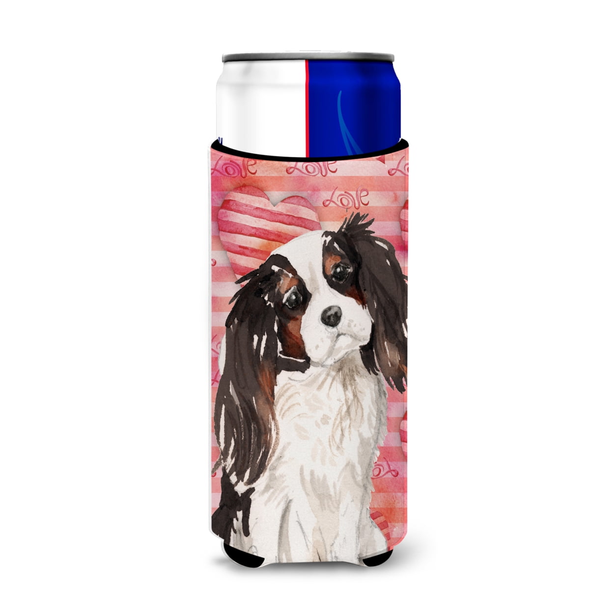 Tricolor Cavalier Spaniel Love Michelob Ultra Hugger for Slim Cans