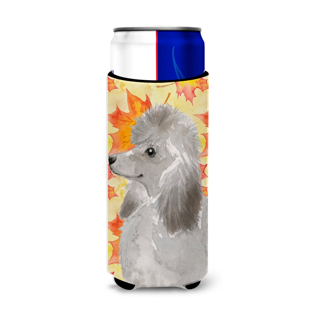 Grey Standard Poodle Fall Michelob Ultra Hugger for Slim Cans