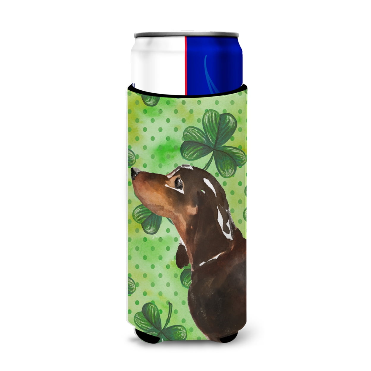 Picture of Carolines Treasures BB9545MUK Black & Tan Dachshund St. Patricks Michelob Ultra Hugger for Slim Cans