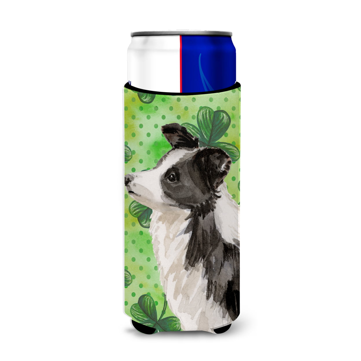 Border Collie St. Patricks Michelob Ultra Hugger for Slim Cans