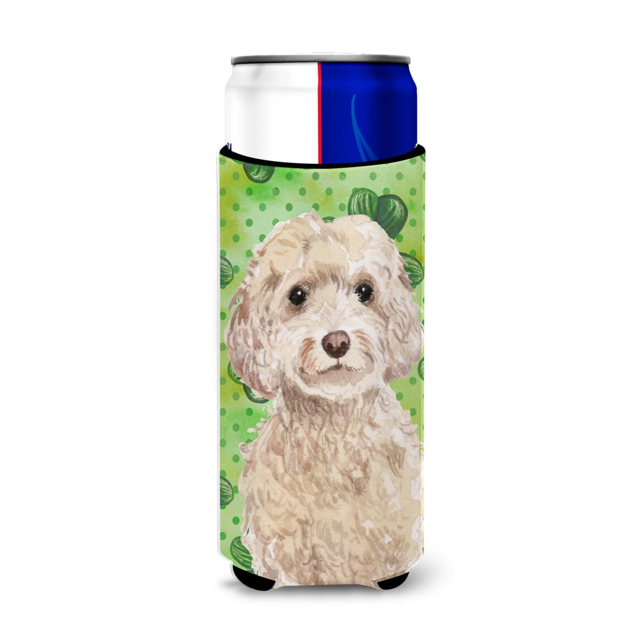 Champagne Cockapoo St. Patricks Michelob Ultra Hugger for Slim Cans
