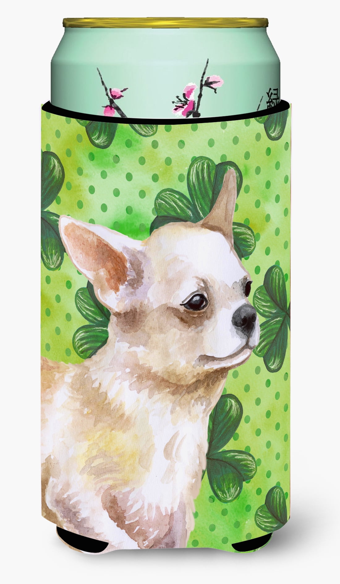 Chihuahua Leg Up St. Patricks Tall Boy Beverage Insulator Hugger