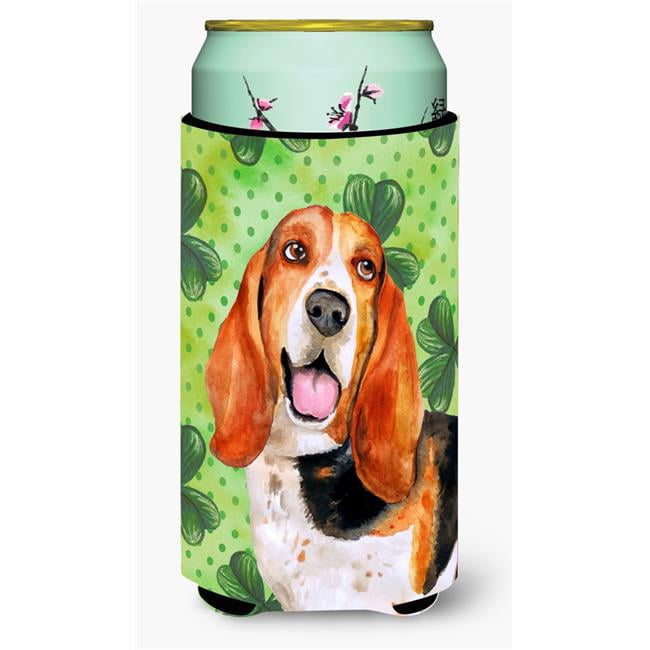 Basset Hound St. Patricks Tall Boy Beverage Insulator Hugger