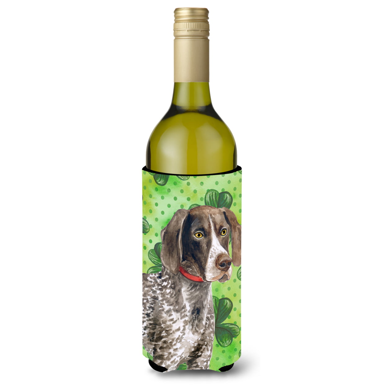 Picture of Carolines Treasures BB9815LITERK German Shorthaired Pointer St. Patricks Wine Bottle Beverge Insulator Hugger