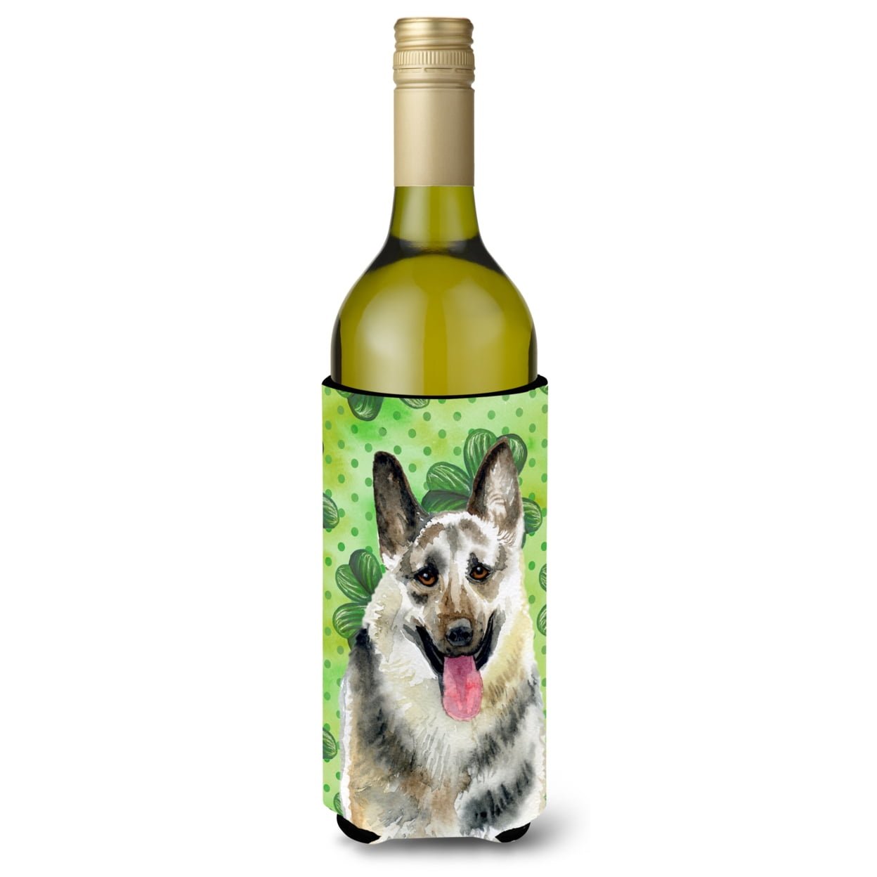 Picture of Carolines Treasures BB9823LITERK East-European Shepherd St. Patricks Wine Bottle Beverge Insulator Hugger