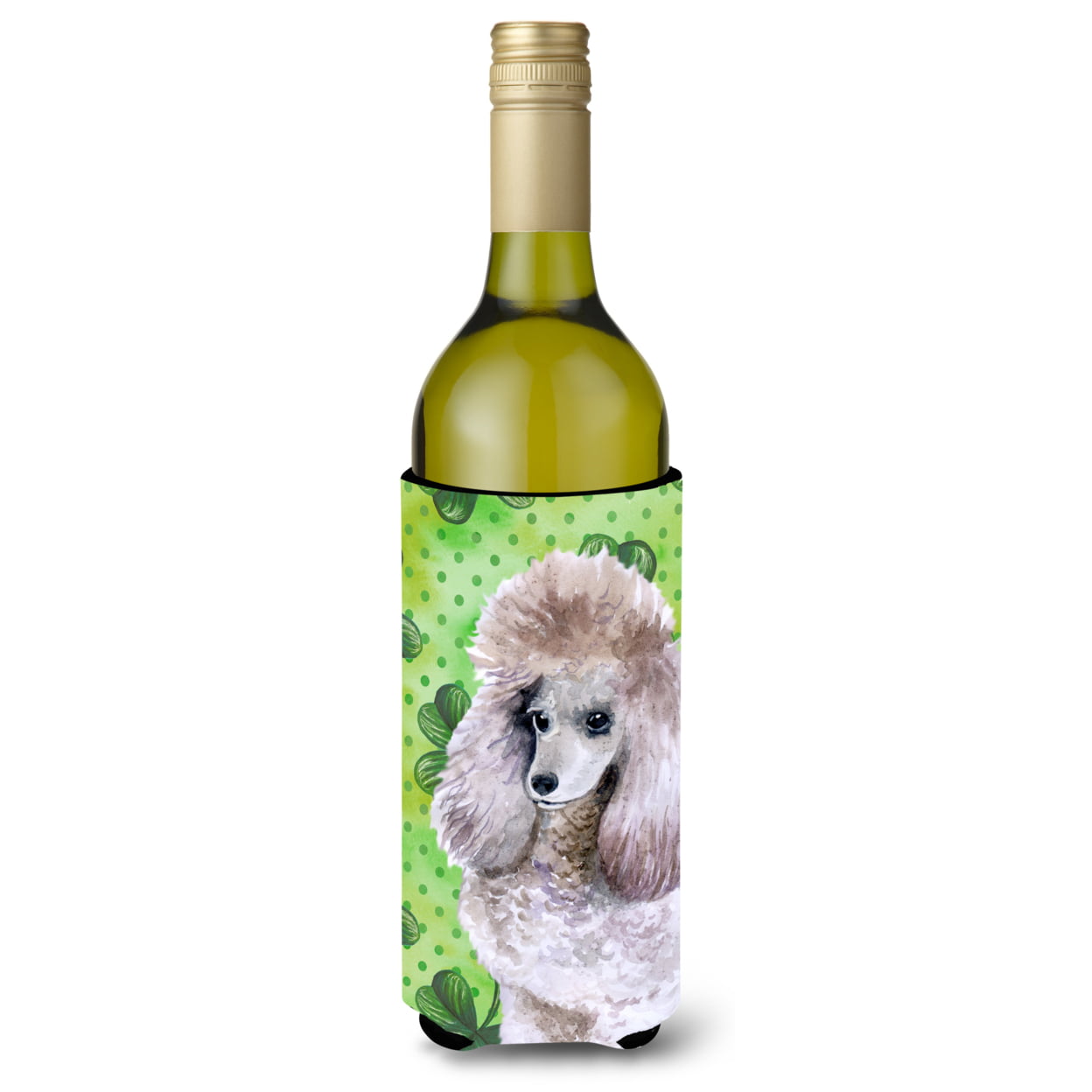 Picture of Carolines Treasures BB9839LITERK Poodle St. Patricks Wine Bottle Beverge Insulator Hugger