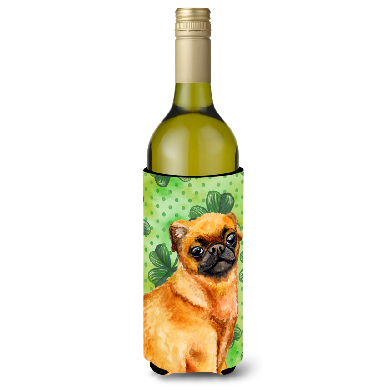Picture of Carolines Treasures BB9841LITERK Small Brabant Griffon St. Patricks Wine Bottle Beverge Insulator Hugger