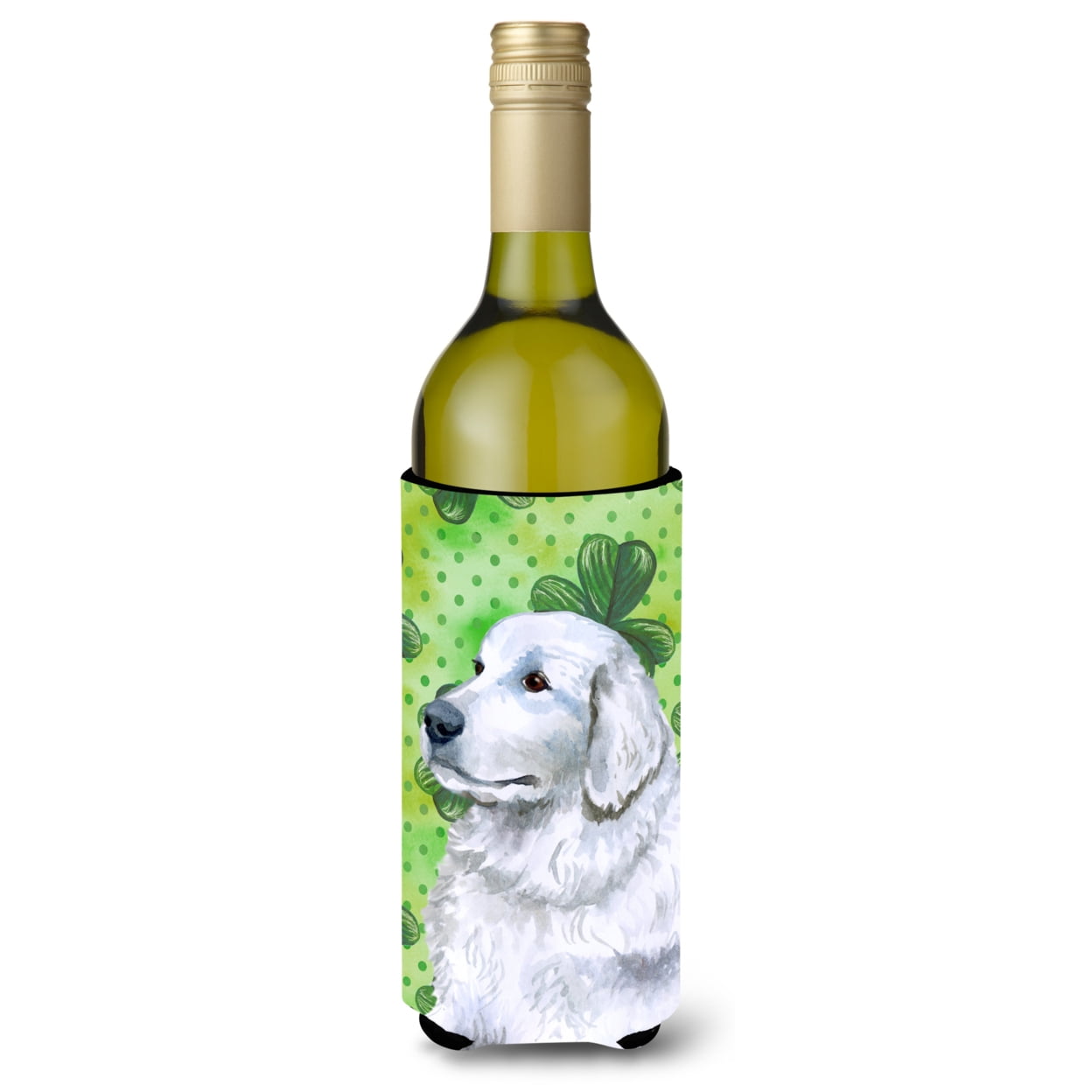 Picture of Carolines Treasures BB9849LITERK Maremma Sheepdog St. Patricks Wine Bottle Beverge Insulator Hugger