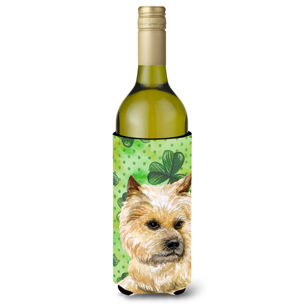 Picture of Carolines Treasures BB9864LITERK Cairn Terrier St. Patricks Wine Bottle Beverge Insulator Hugger