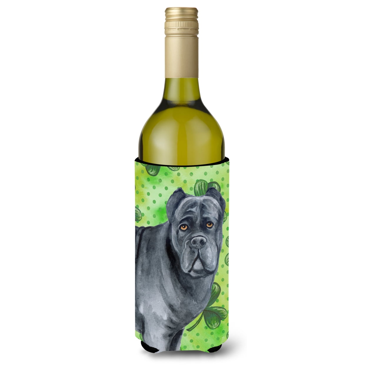 Picture of Carolines Treasures BB9868LITERK Cane Corso St. Patricks Wine Bottle Beverge Insulator Hugger