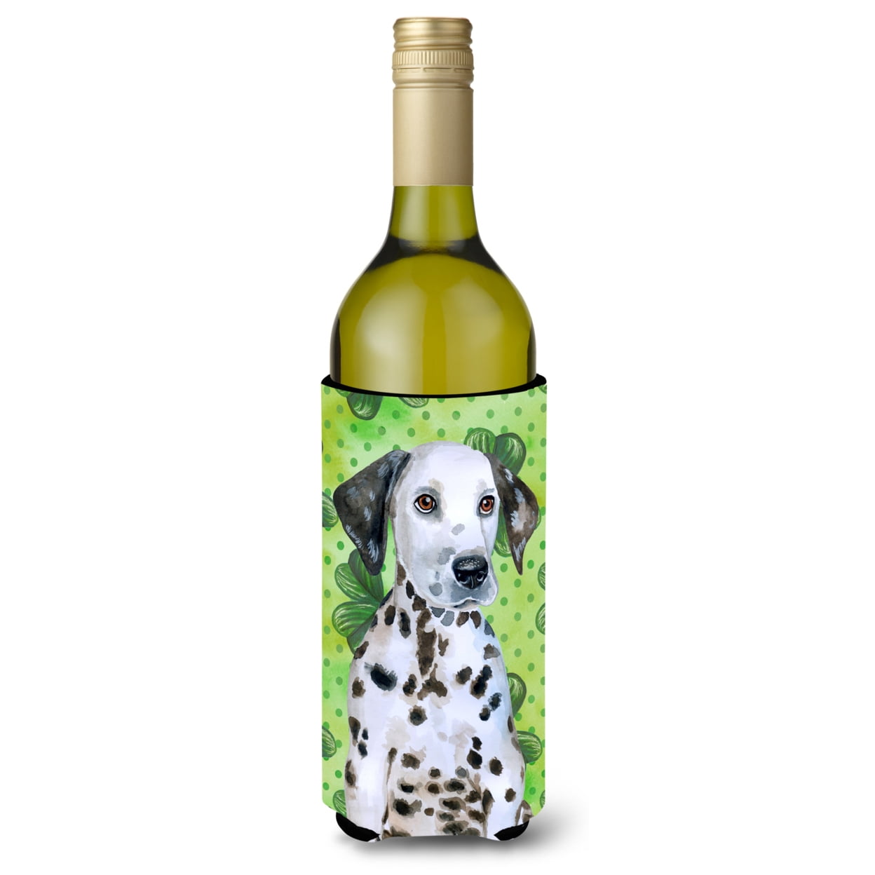 Picture of Carolines Treasures BB9882LITERK Dalmatian Puppy St. Patricks Wine Bottle Beverge Insulator Hugger