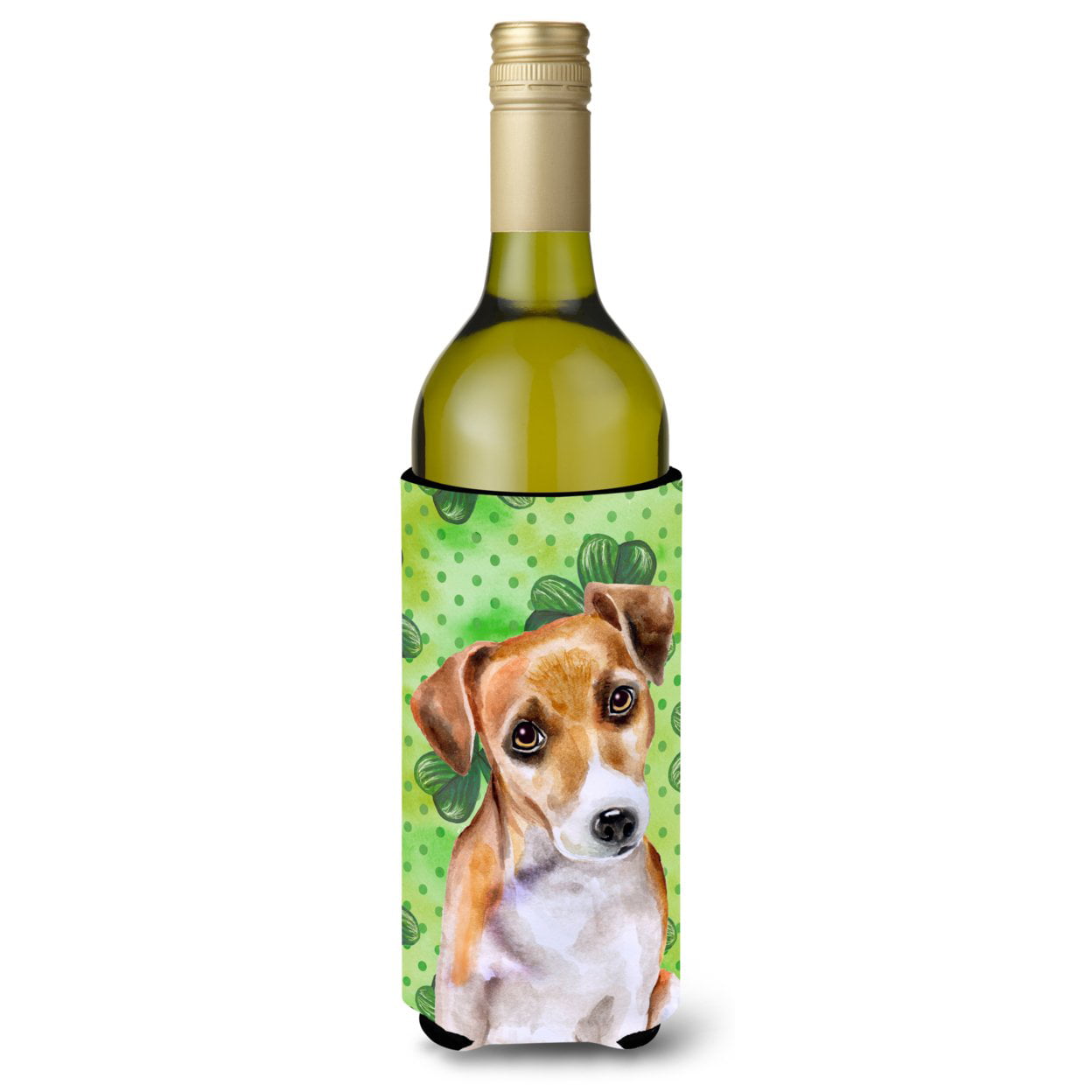 Picture of Carolines Treasures BB9887LITERK Jack Russell Terrier No.2 St. Patricks Wine Bottle Beverge Insulator Hugger
