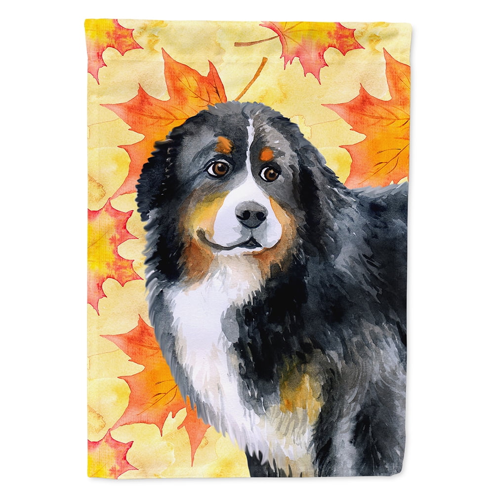 Bernese Mountain Dog Fall Flag - Canvas House Size