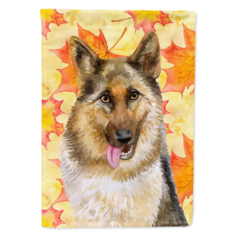 BB9915CHF German Shepherd Fall Flag - Canvas House Size