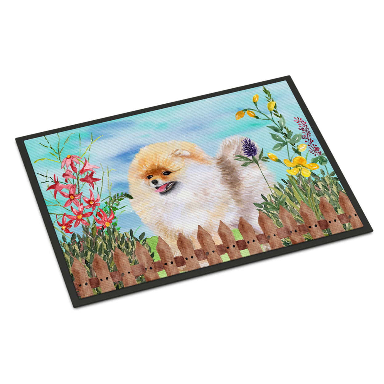 Pomeranian Spring Indoor or Outdoor Mat - 24 x 36 in.
