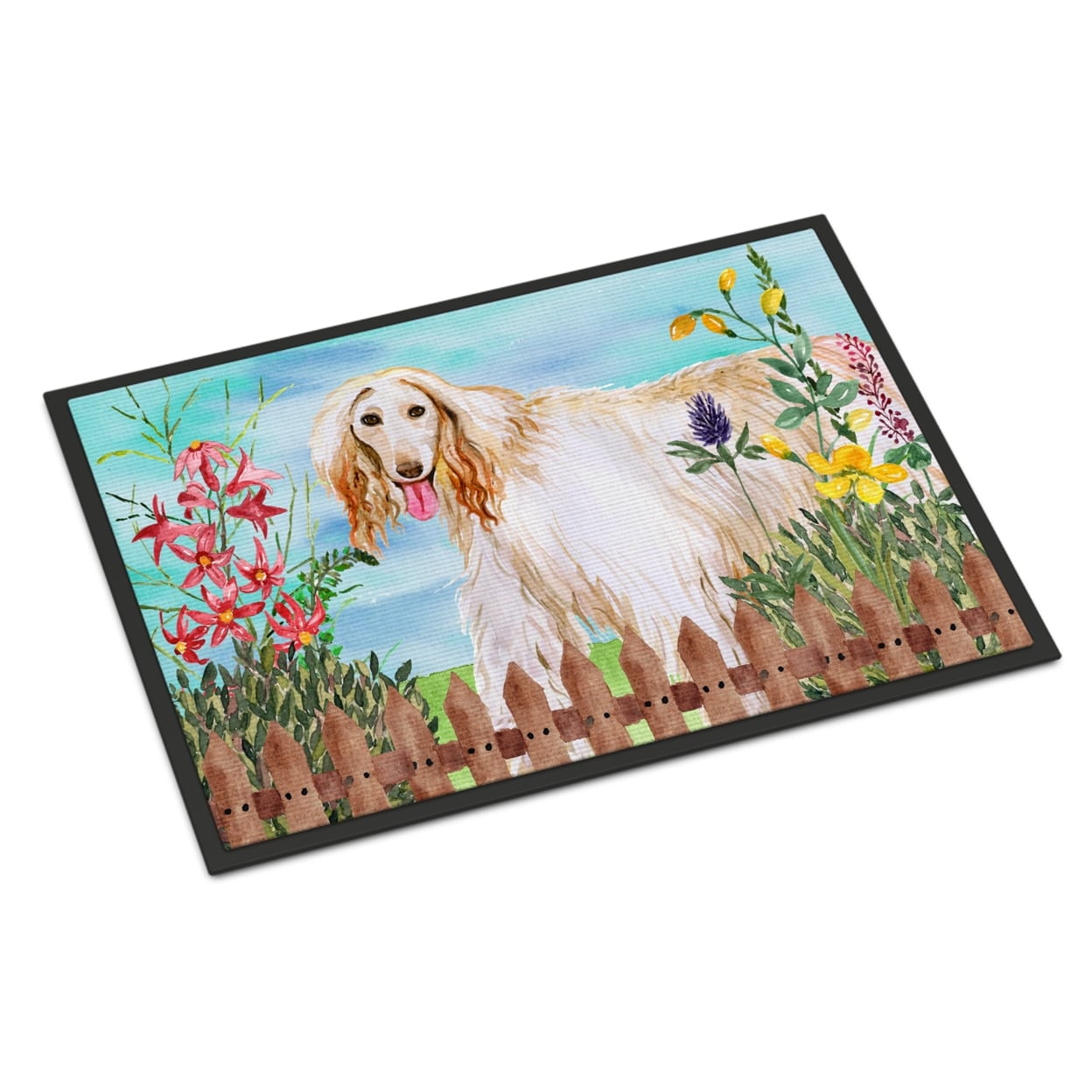 Afghan Hound Spring Indoor or Outdoor Mat - 24 x 36 in.