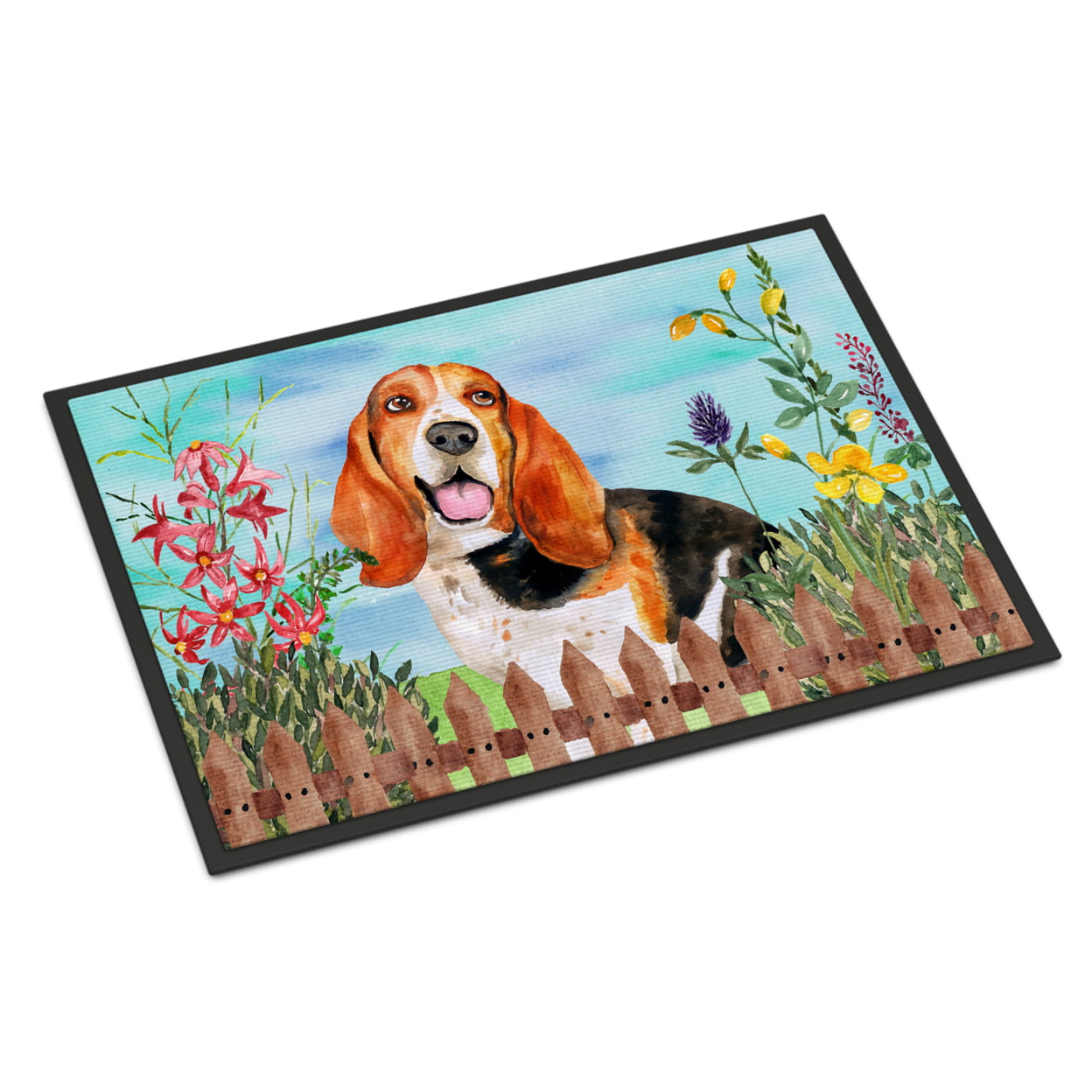 Basset Hound Spring Indoor or Outdoor Mat - 24 x 36 in.