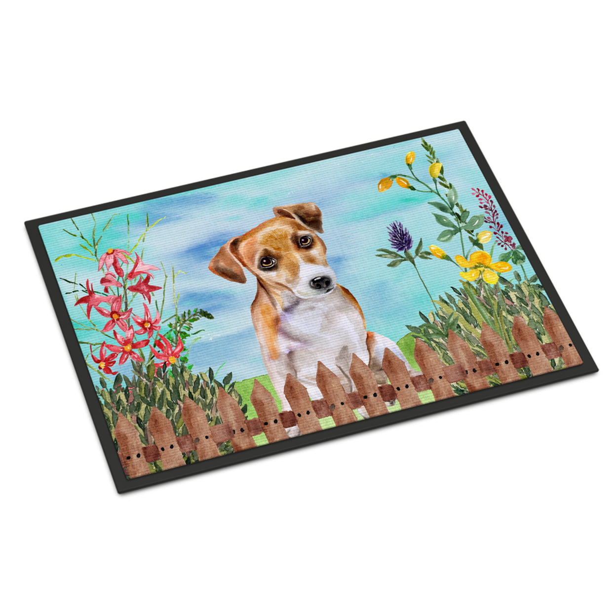 Jack Russell Terrier No.2 Spring Indoor or Outdoor Mat - 24 x 36 in.