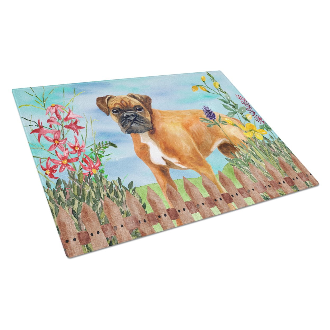 CK1202LCB German Boxer Spring Glass Cutting Board, Large