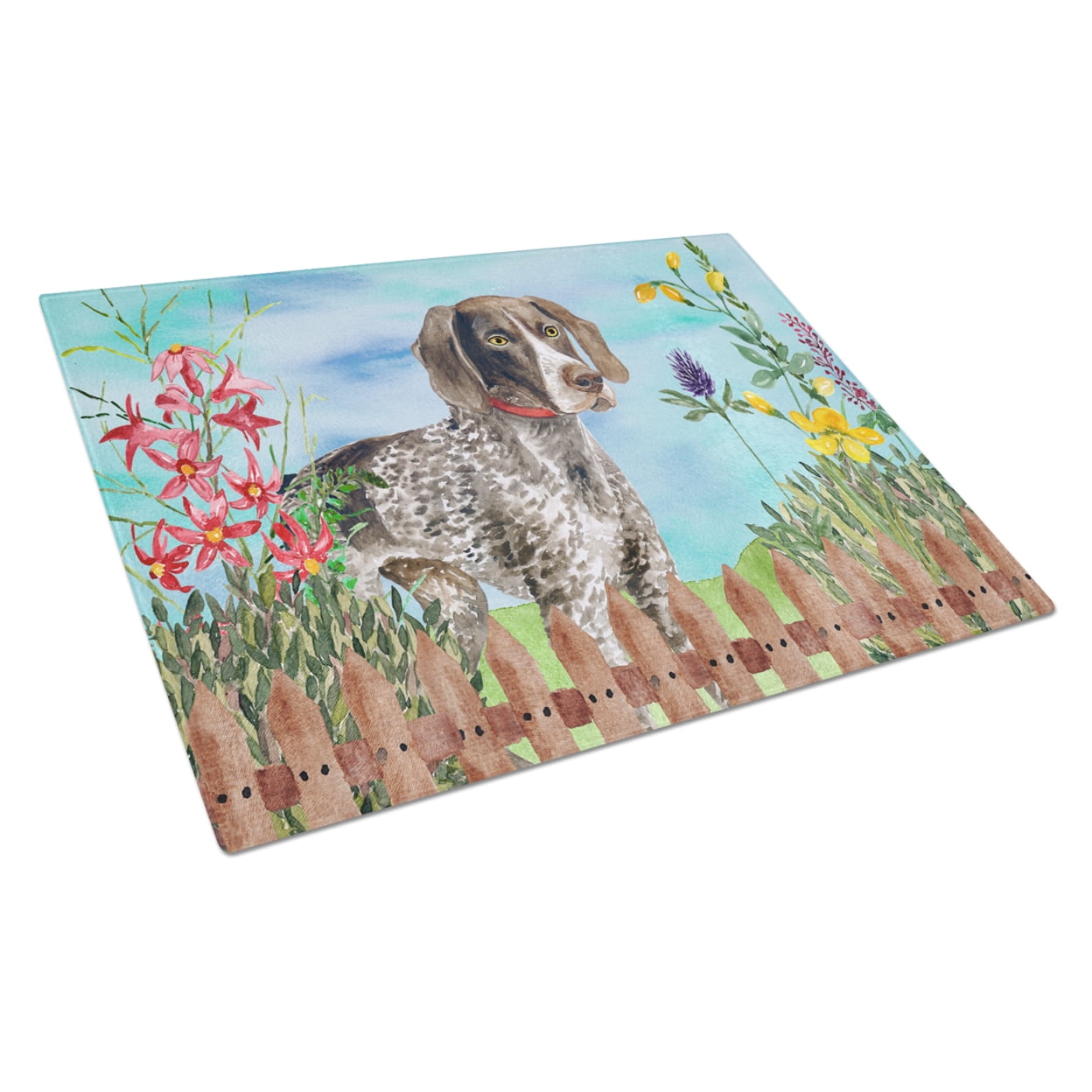 CK1203LCB German Shorthaired Pointer Spring Glass Cutting Board, Large