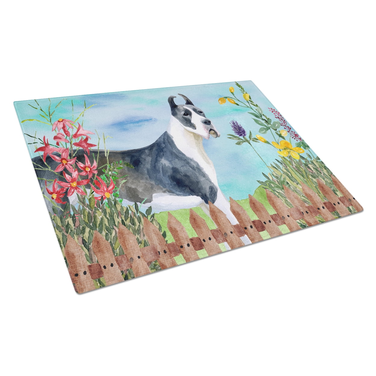 Harlequin Great Dane Spring Glass Cutting Board, Large