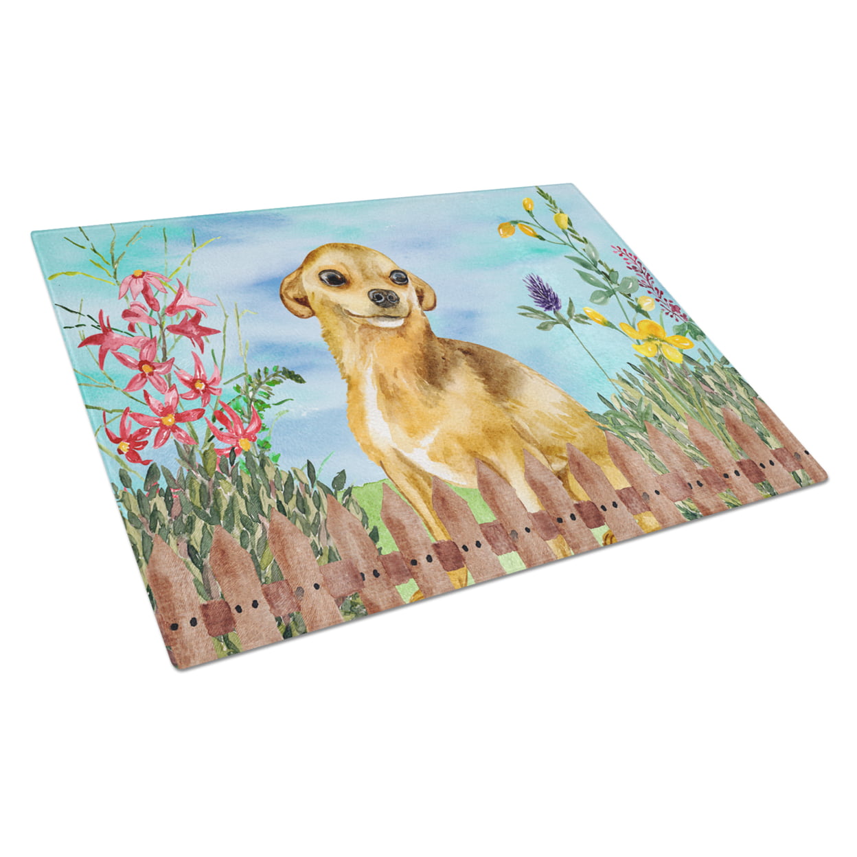 CK1220LCB Chihuahua Spring Glass Cutting Board, Large