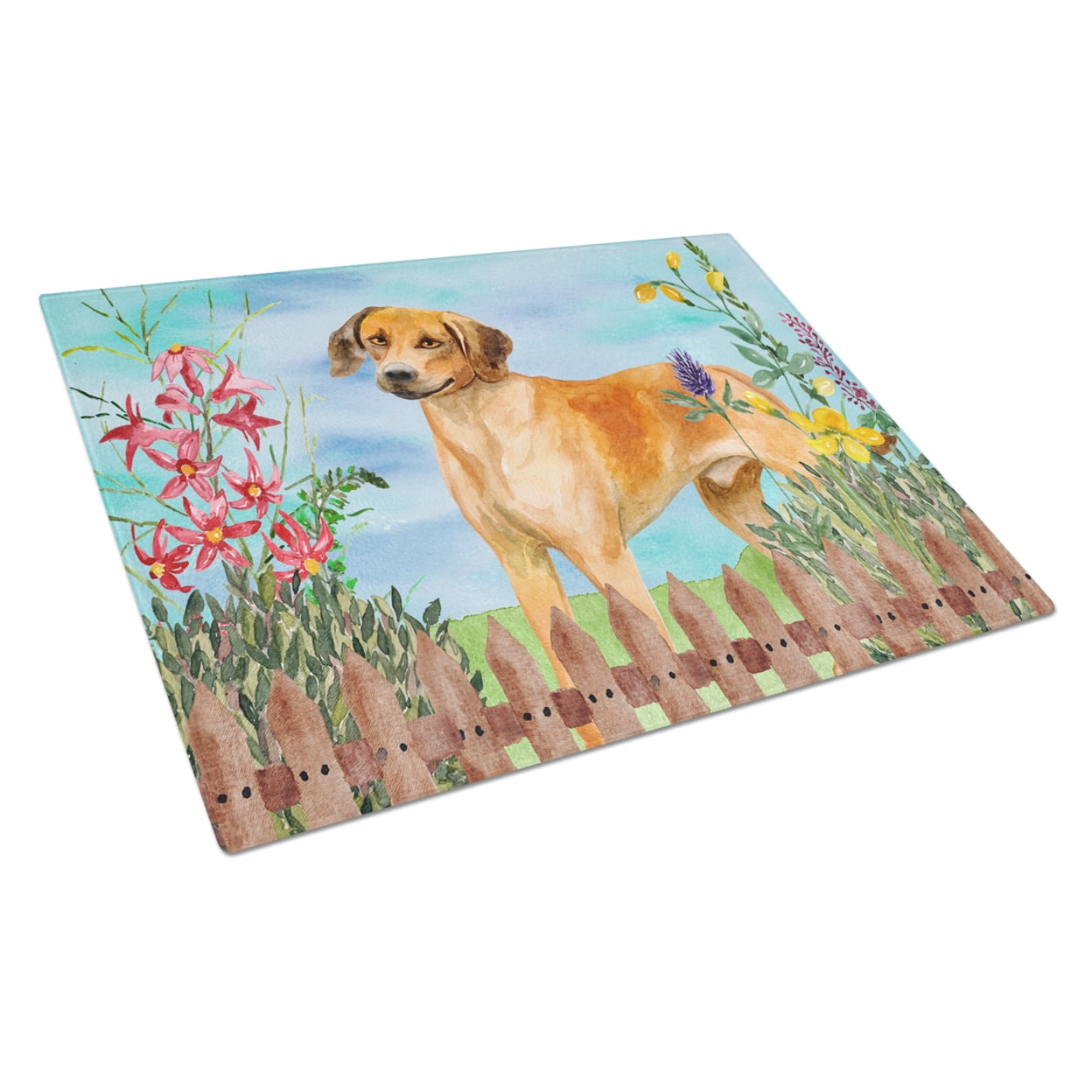 CK1238LCB Rhodesian Ridgeback Spring Glass Cutting Board, Large