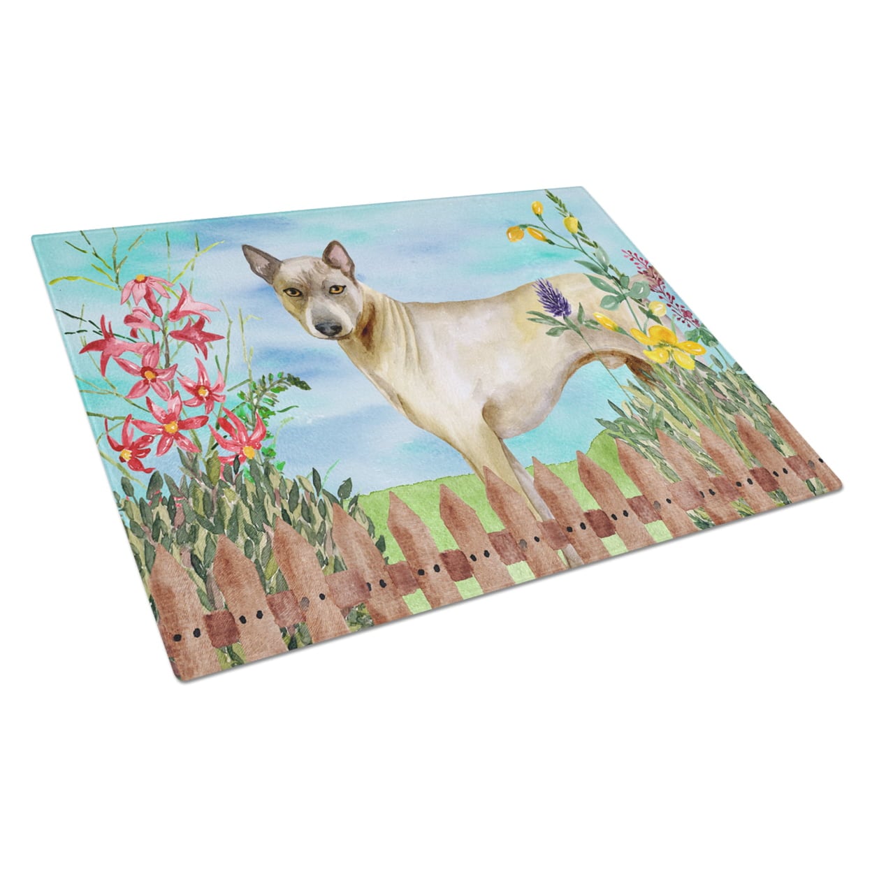 Thai Ridgeback Spring Glass Cutting Board, Large