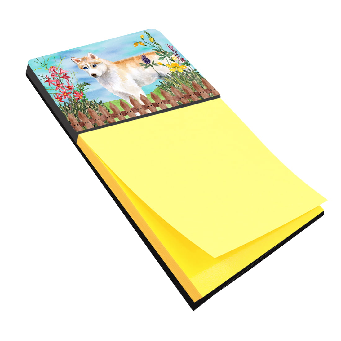 Siberian Husky Spring Sticky Note Holder