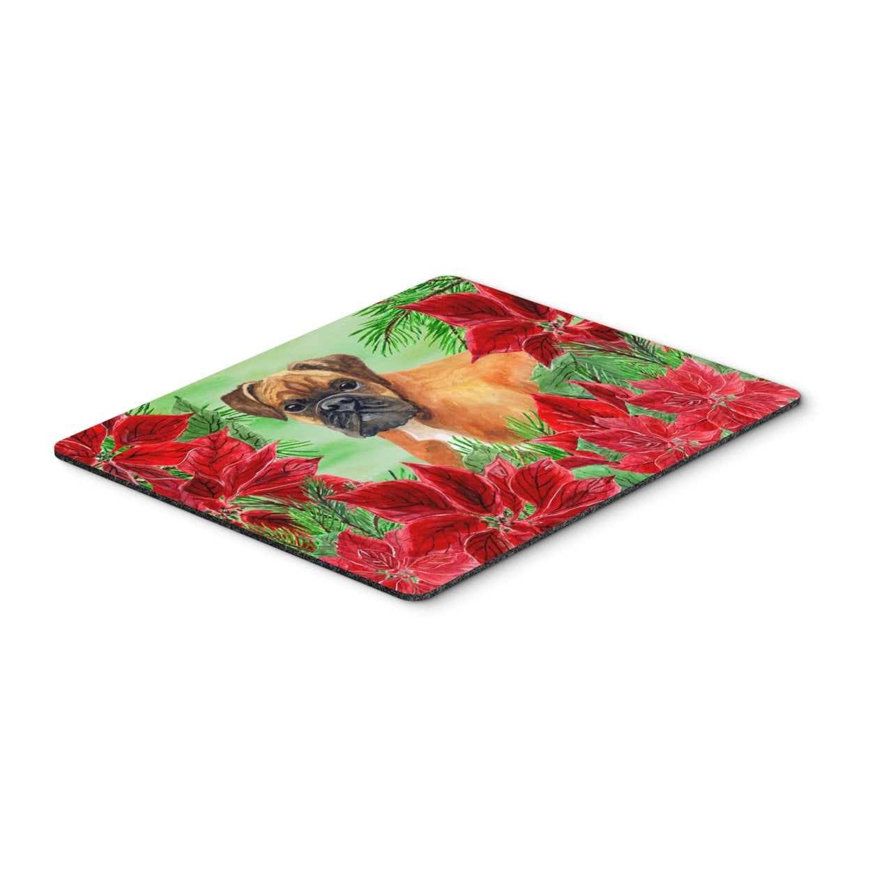 German Boxer Poinsettas Mouse Pad, Hot Pad or Trivet