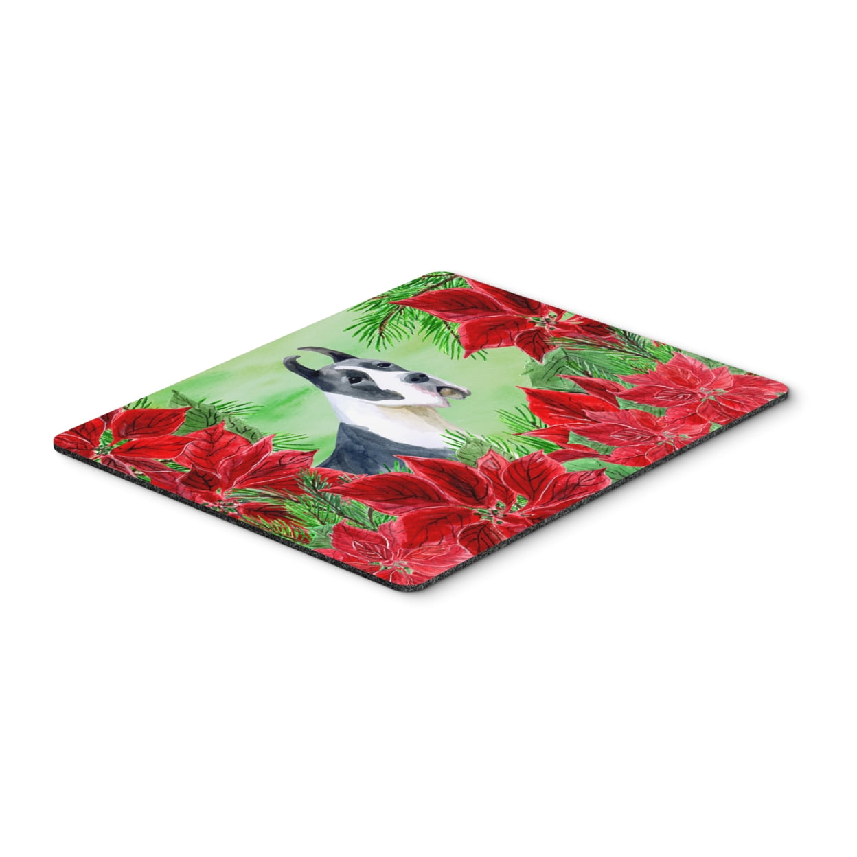 Harlequin Great Dane Poinsettas Mouse Pad, Hot Pad or Trivet