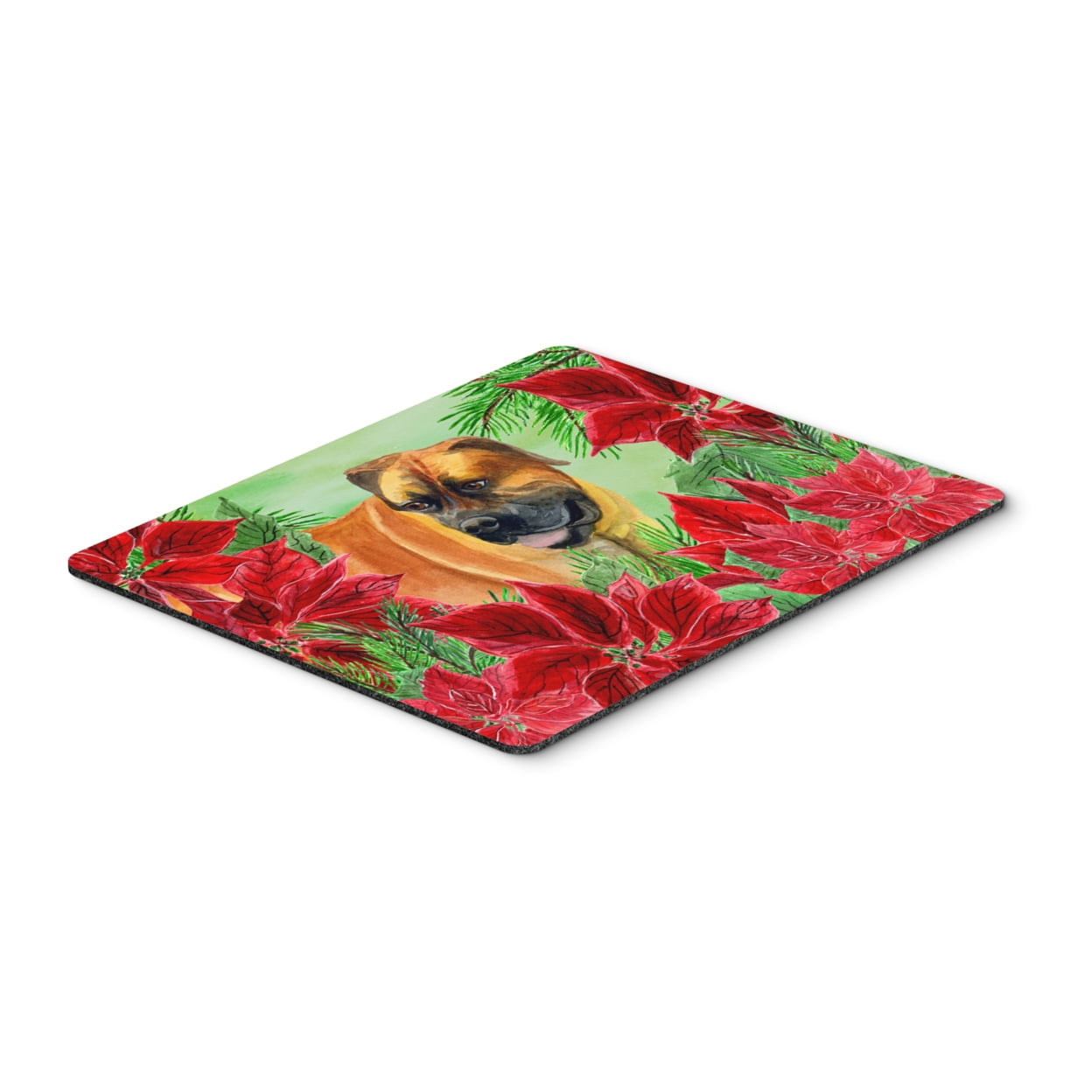 CK1295MP Boerboel Mastiff Poinsettas Mouse Pad, Hot Pad or Trivet