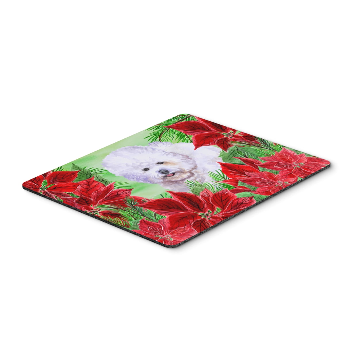 Bichon Frise Poinsettas Mouse Pad, Hot Pad or Trivet
