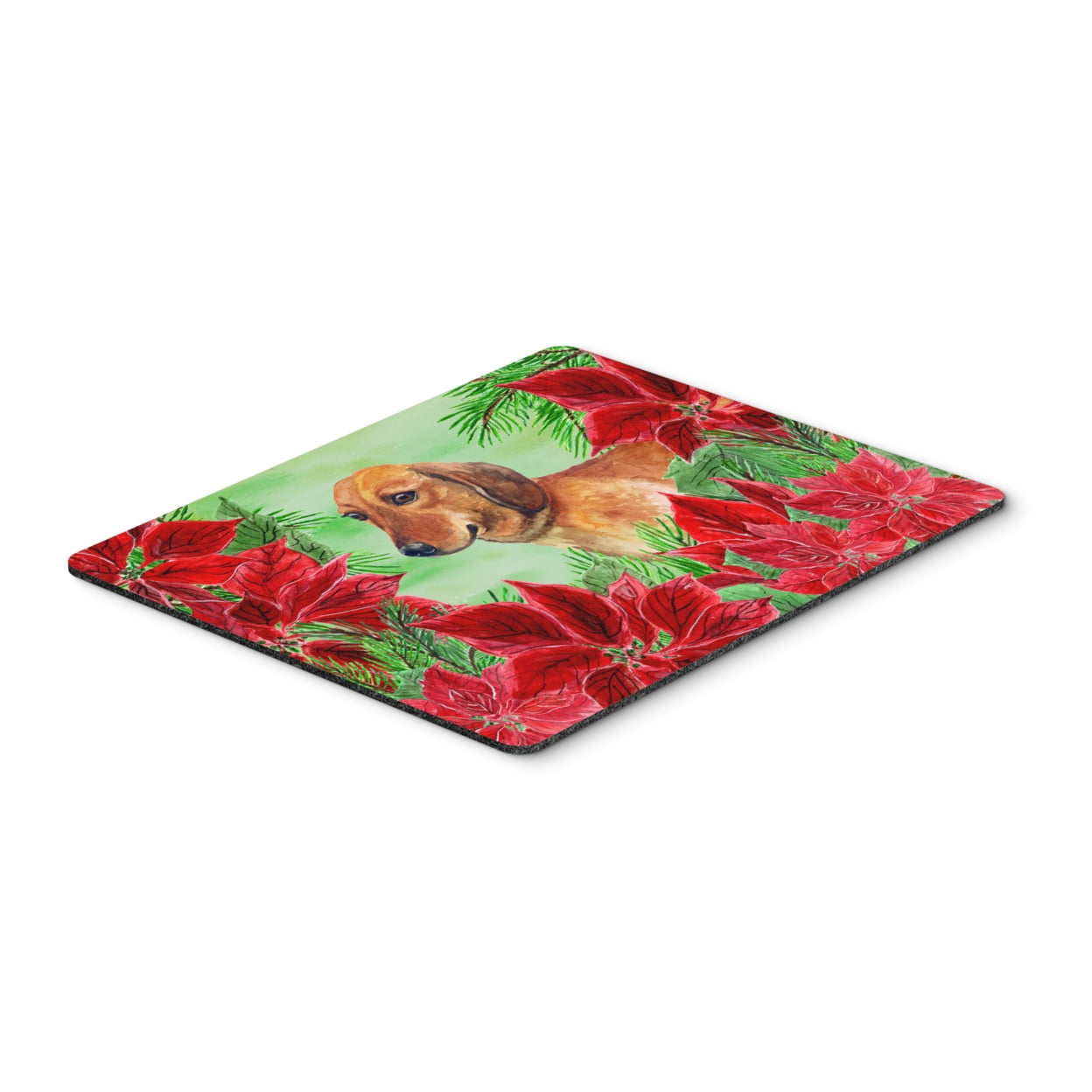 Dachshund Poinsettas Mouse Pad, Hot Pad or Trivet