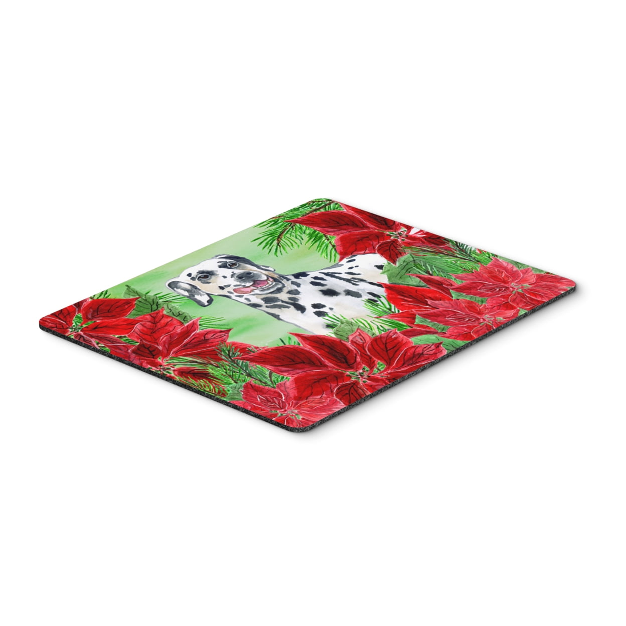 Dalmatian Poinsettas Mouse Pad, Hot Pad or Trivet
