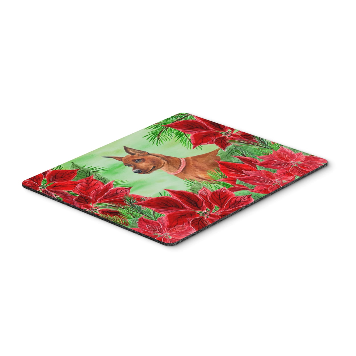 Miniature Pinscher Poinsettas Mouse Pad, Hot Pad or Trivet
