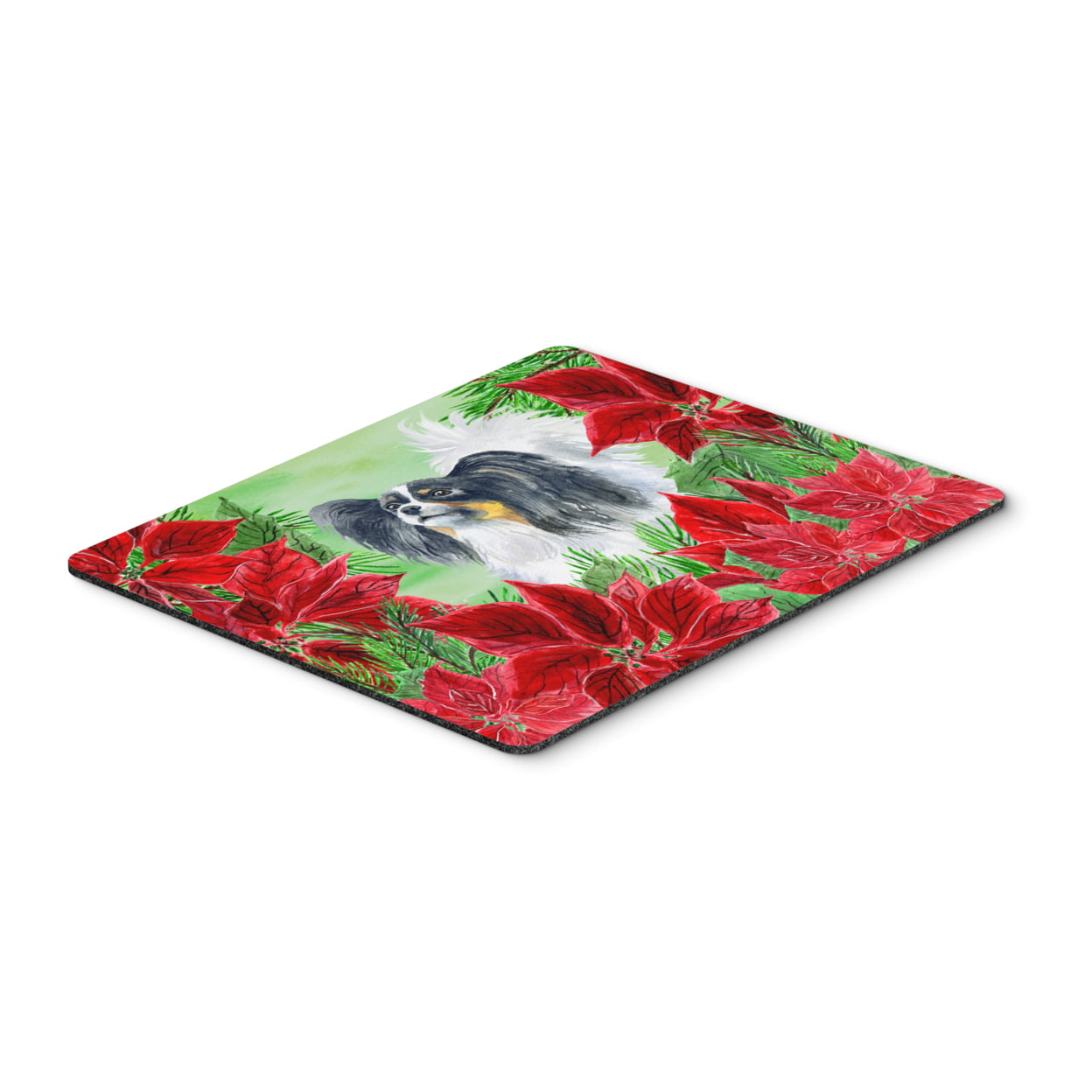 Papillon Poinsettas Mouse Pad, Hot Pad or Trivet