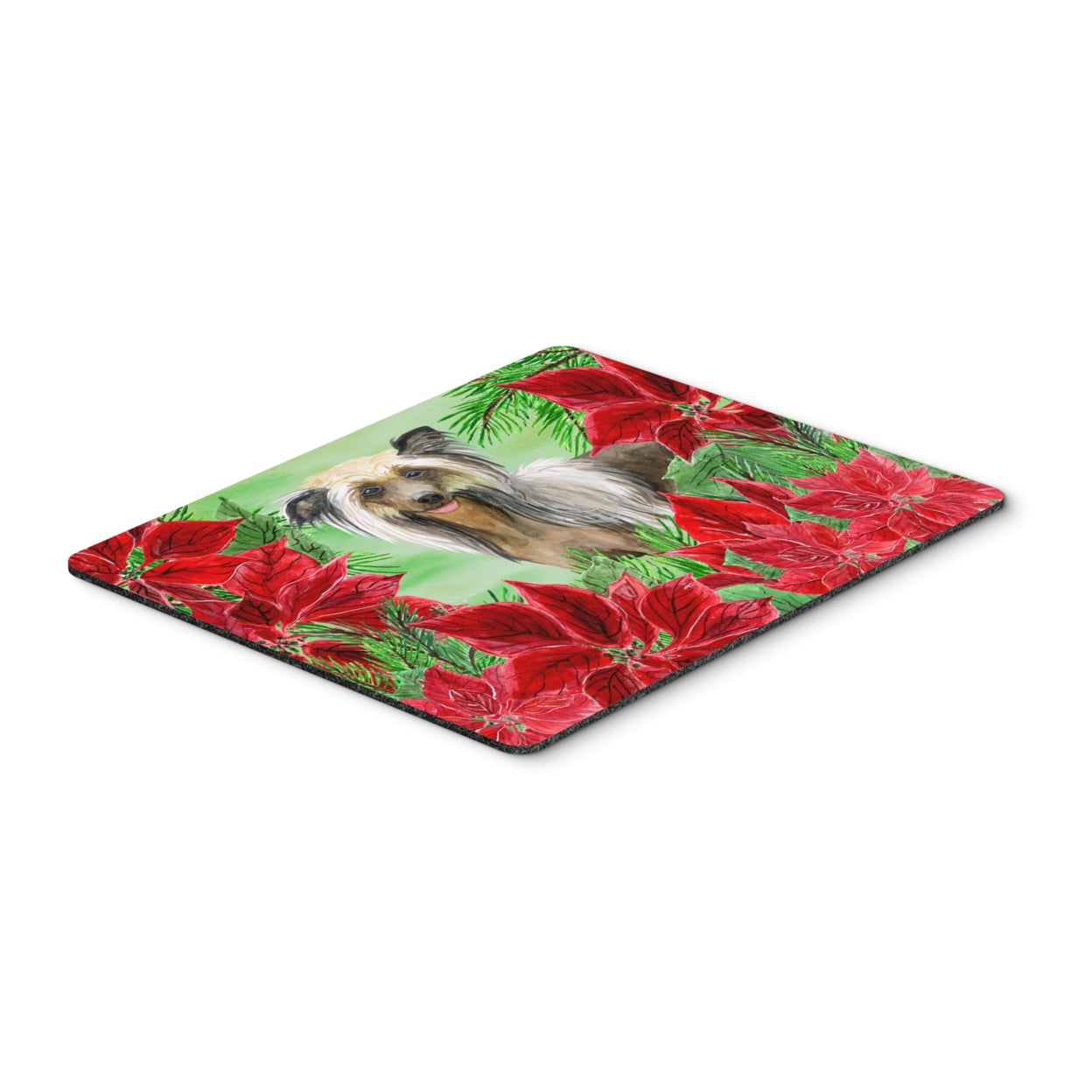 Chinese Crested Poinsettas Mouse Pad, Hot Pad or Trivet