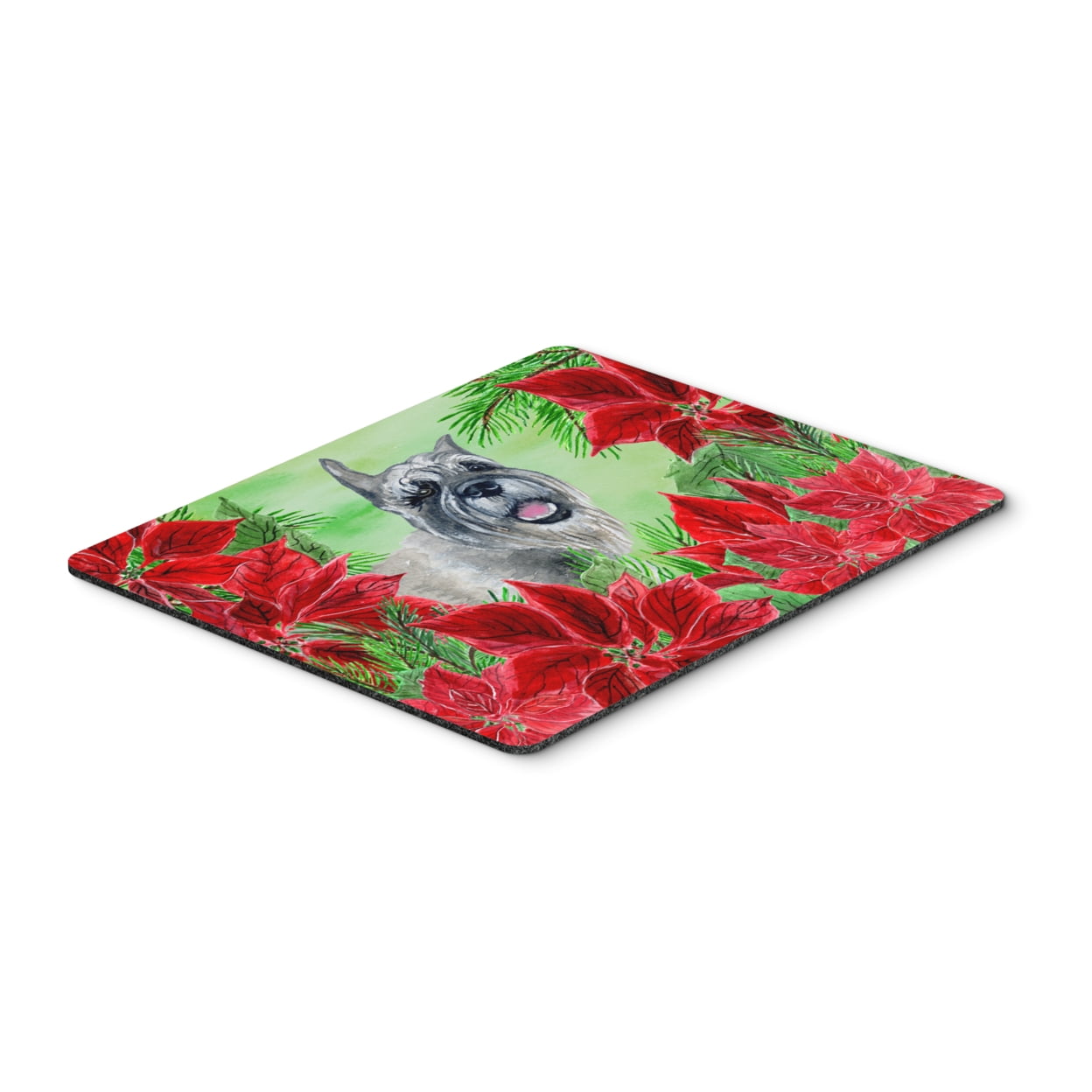 Schnauzer Poinsettas Mouse Pad, Hot Pad or Trivet