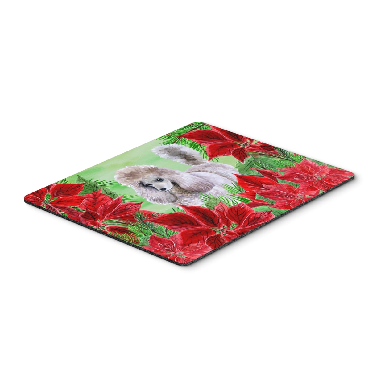 Poodle Poinsettas Mouse Pad, Hot Pad or Trivet