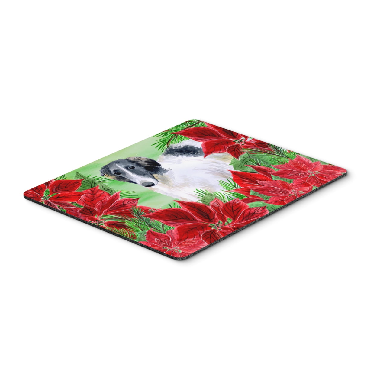 Borzoi Poinsettas Mouse Pad, Hot Pad or Trivet