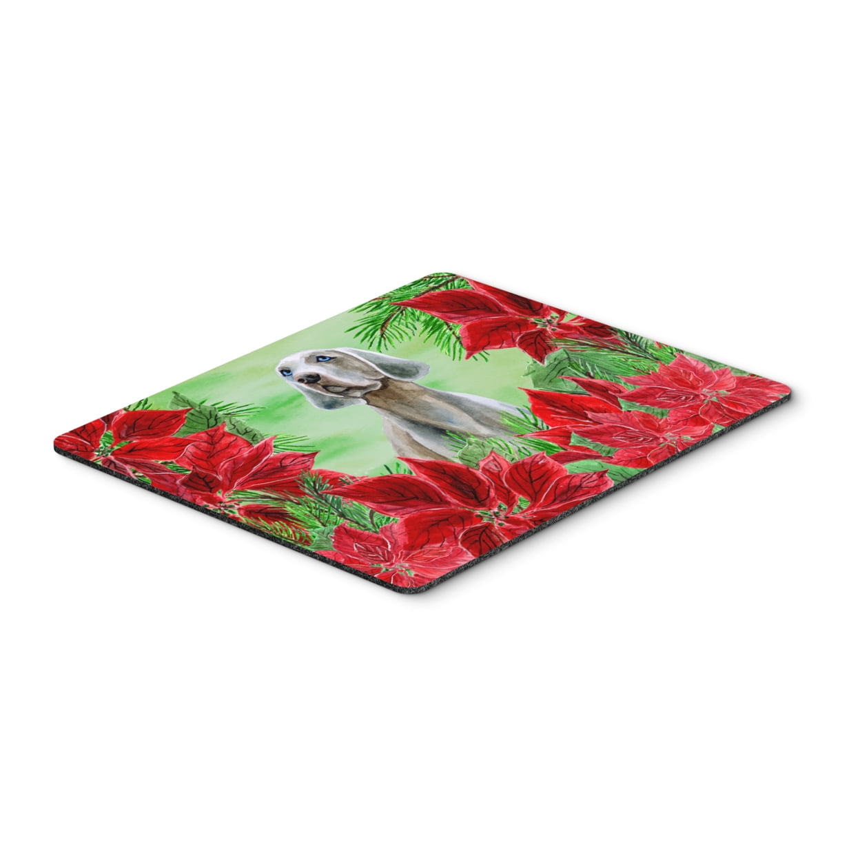 Weimaraner Poinsettas Mouse Pad, Hot Pad or Trivet