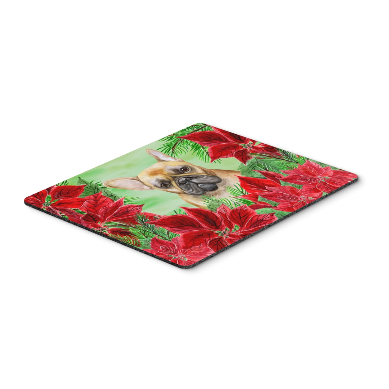 French Bulldog Poinsettas Mouse Pad, Hot Pad or Trivet