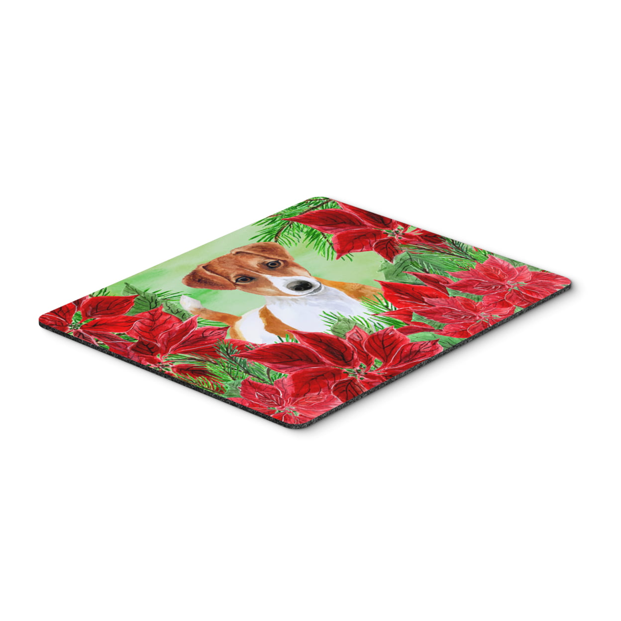 Jack Russell Terrier Poinsettas Mouse Pad, Hot Pad or Trivet