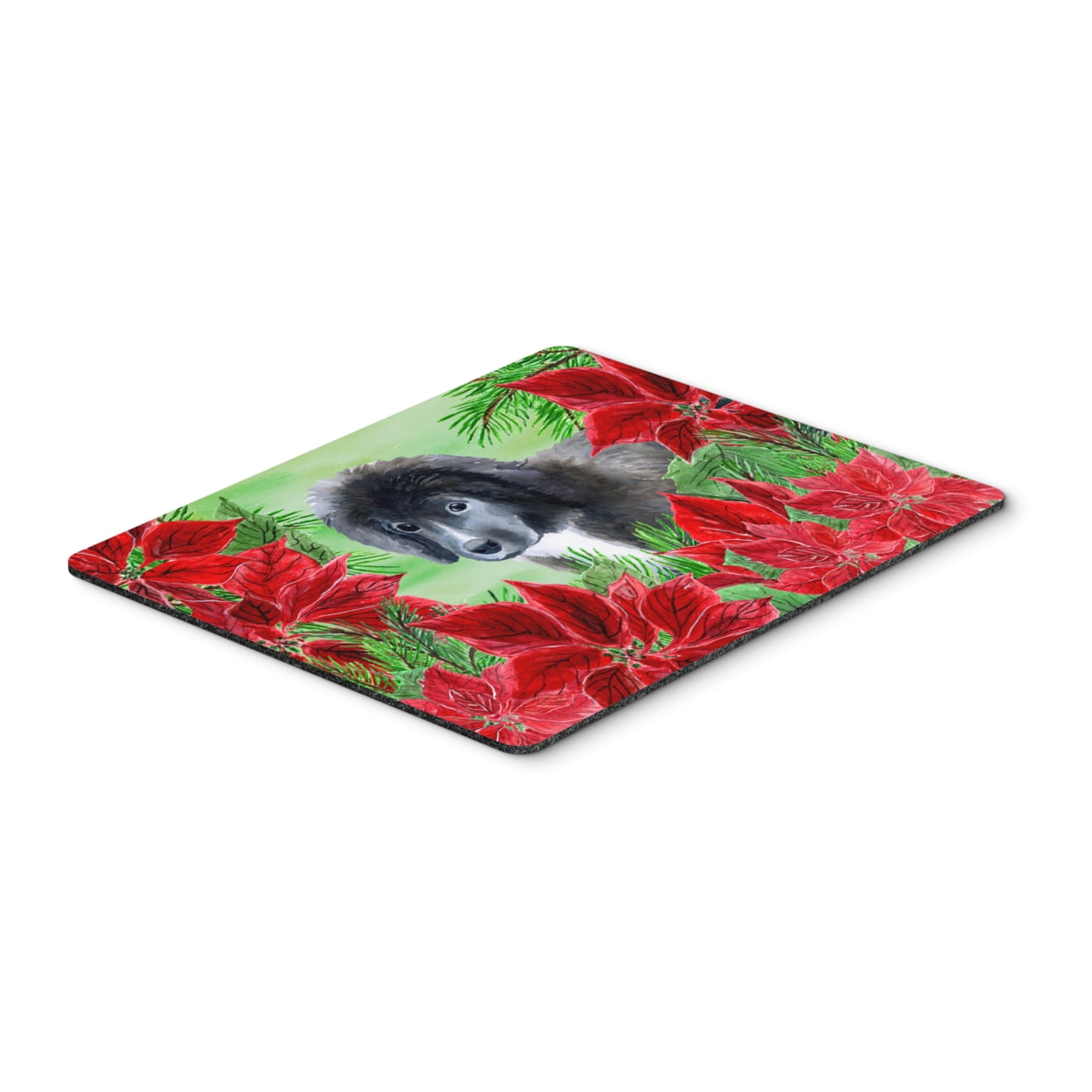 Newfoundland Puppy Poinsettas Mouse Pad, Hot Pad or Trivet