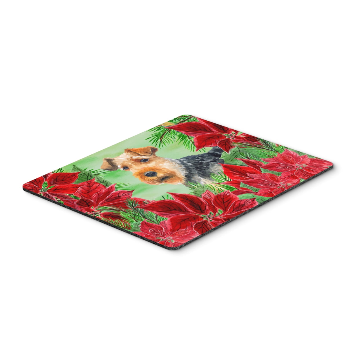 Welsh Terrier Poinsettas Mouse Pad, Hot Pad or Trivet