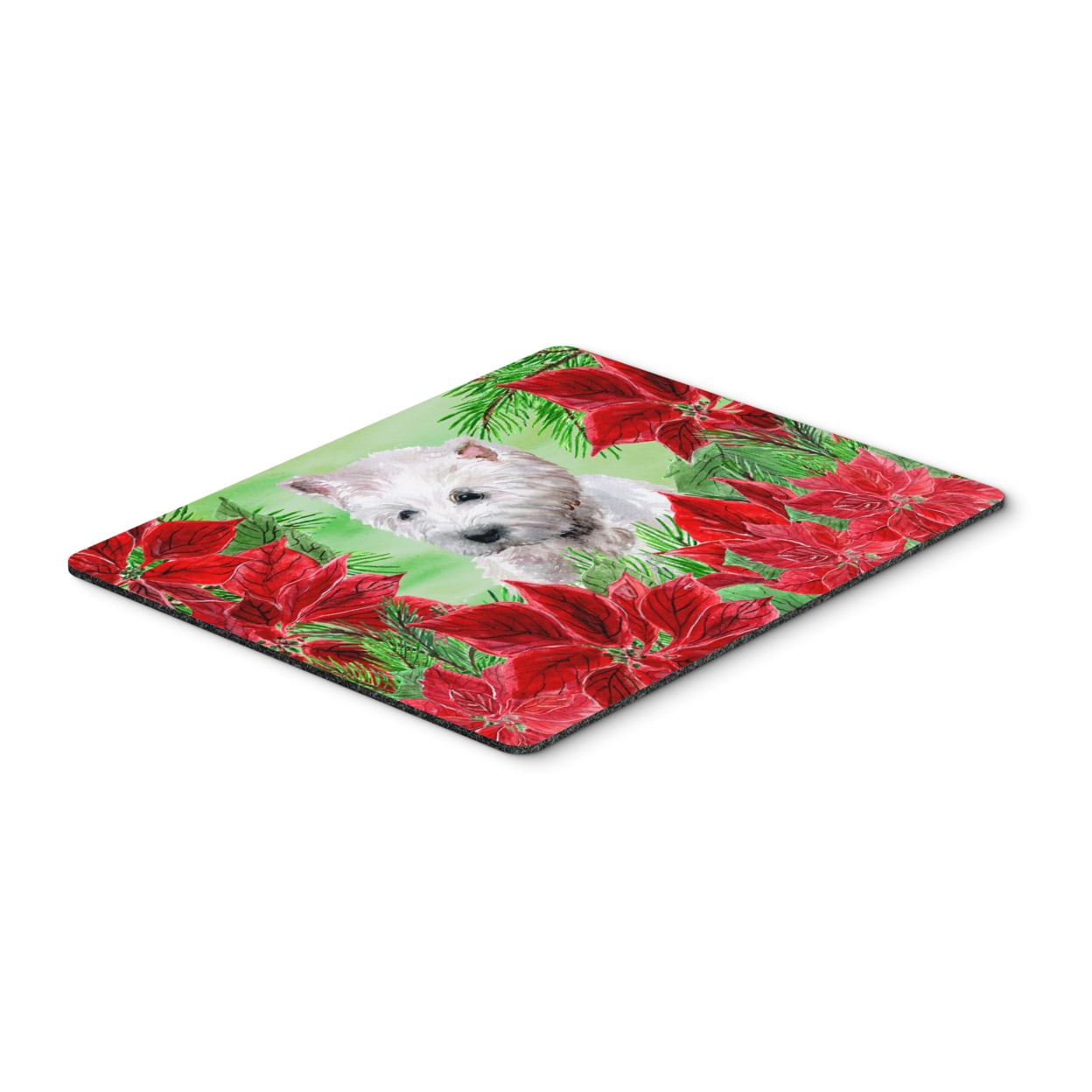 Westie Poinsettas Mouse Pad, Hot Pad or Trivet