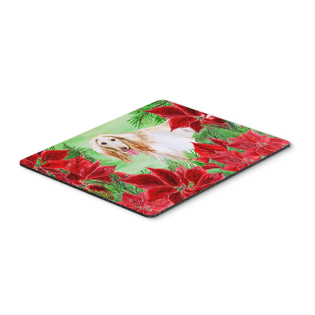 Afghan Hound Poinsettas Mouse Pad, Hot Pad or Trivet