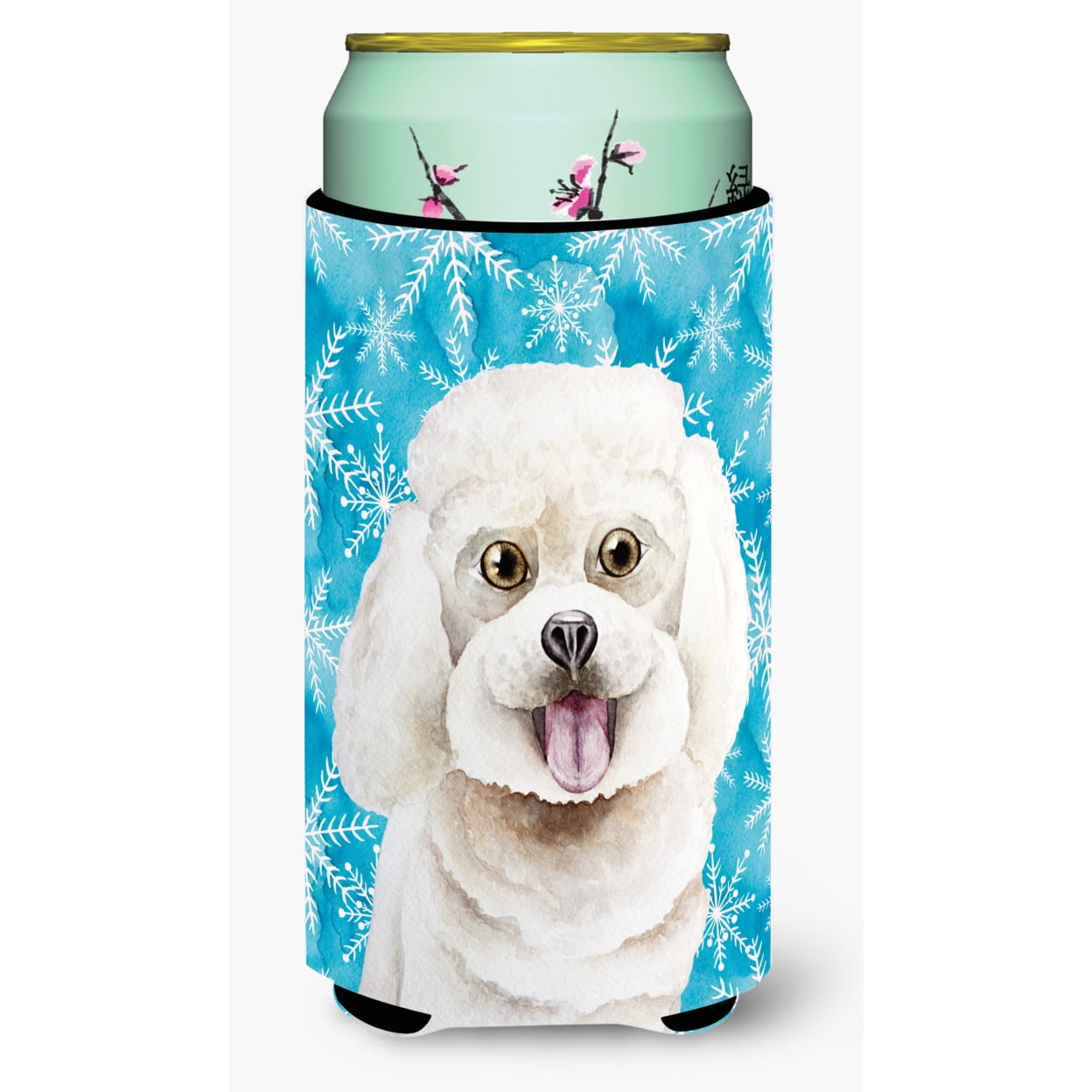Bichon Frise Winter Tall Boy Beverage Insulator Hugger